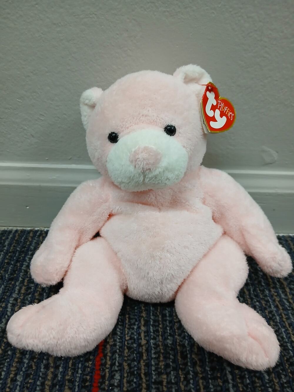 Vintage Ty Pluffies "Pudder" the Pink Bear,